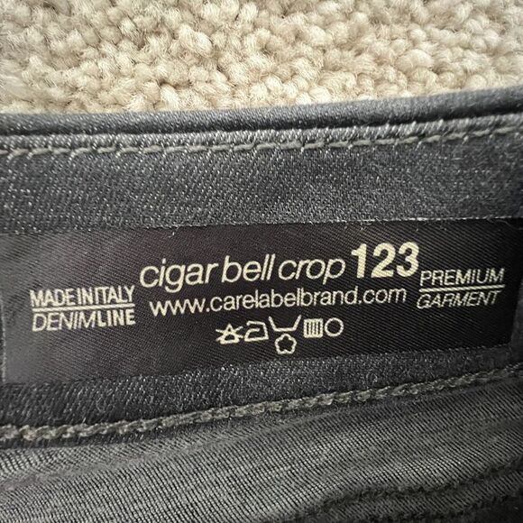 Care Label Cigar Bell Crop Black Jeans Barney’s New York Size 27 Raw Hem - Picture 4 of 9